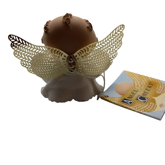 Angel Cheeks Cherub Baby Blocks Figurine Gold Wings Russ Kirks Kritters - Picture 3 of 8